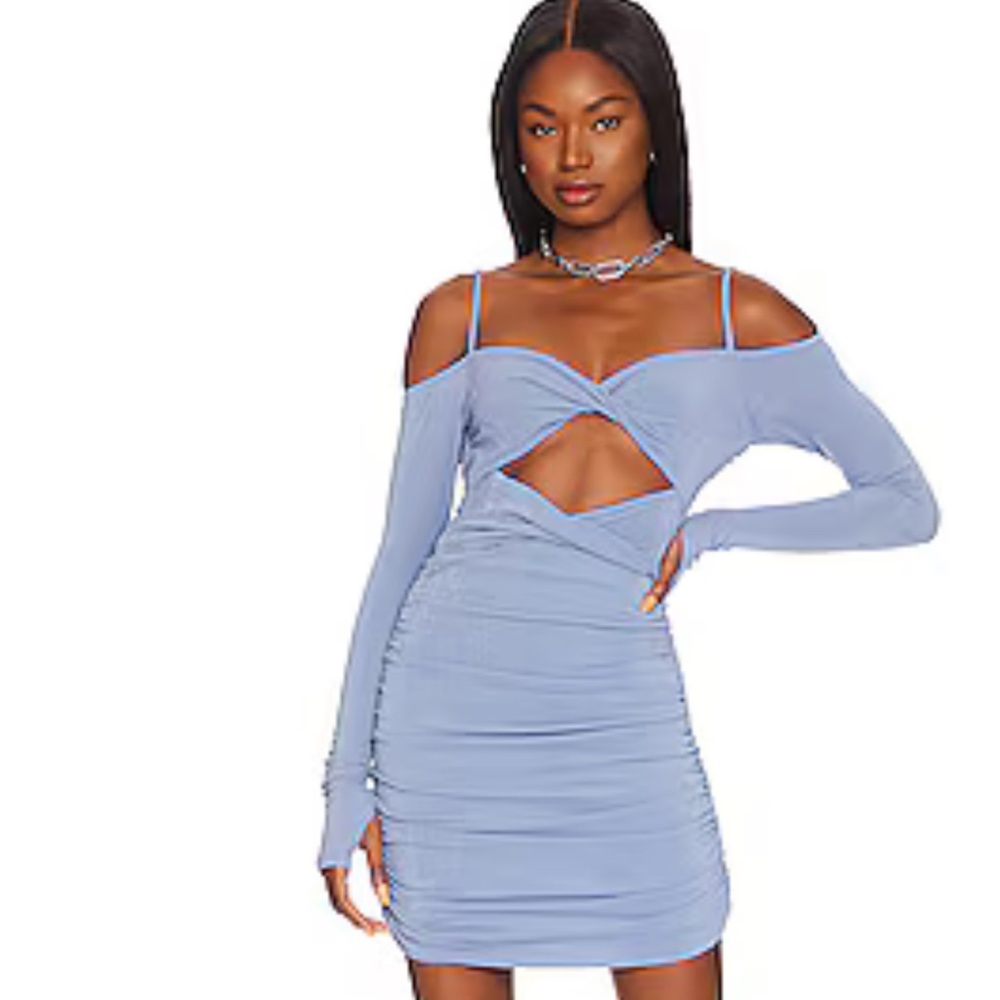Camila Coelho Light Blue Long Sleeve Dress